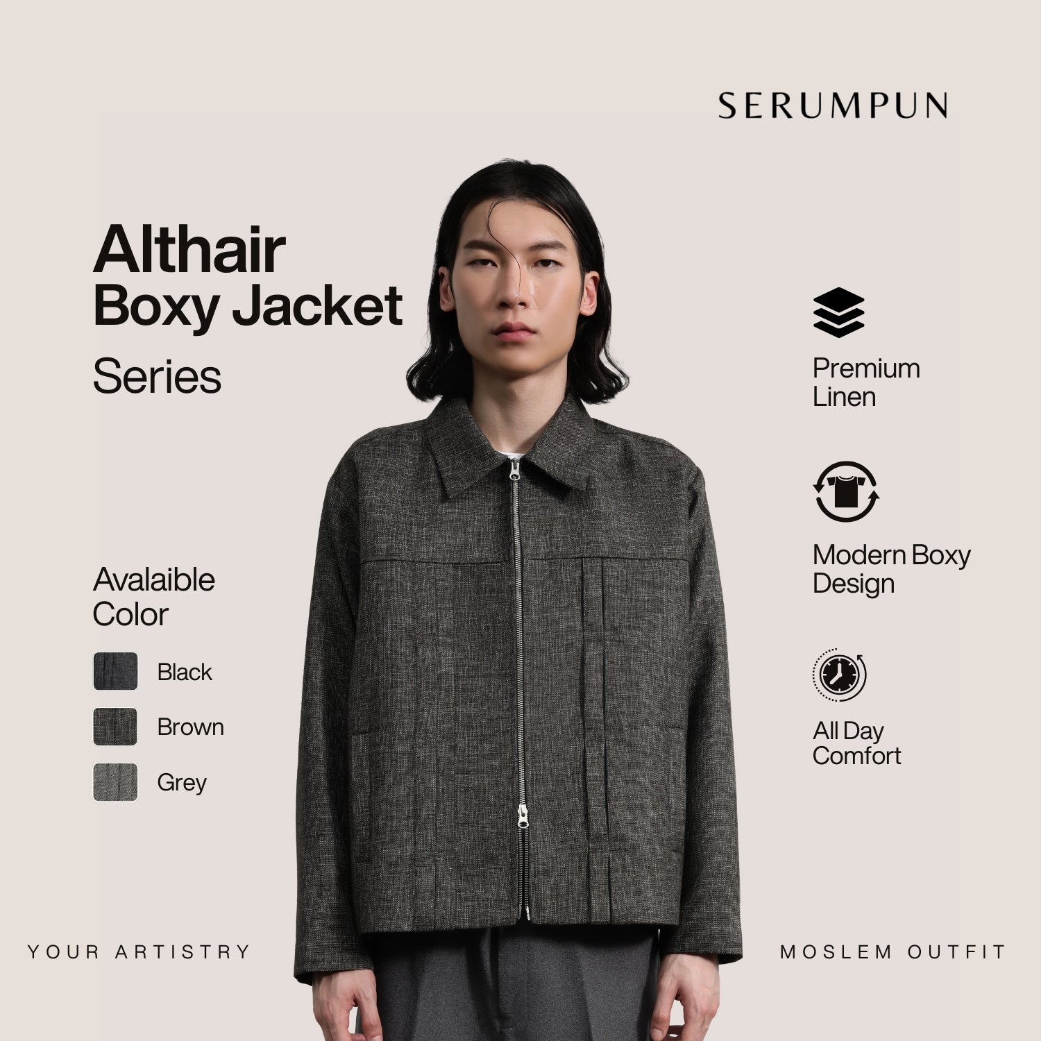 Althair Boxy Jacket By Serumpun Indonesia