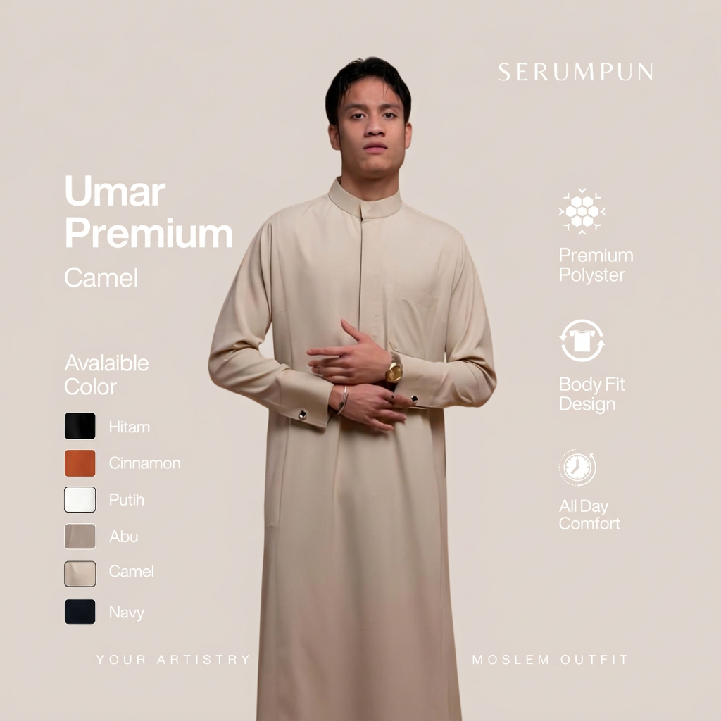 Katalog Umar Camel dengan background patokan terbaru